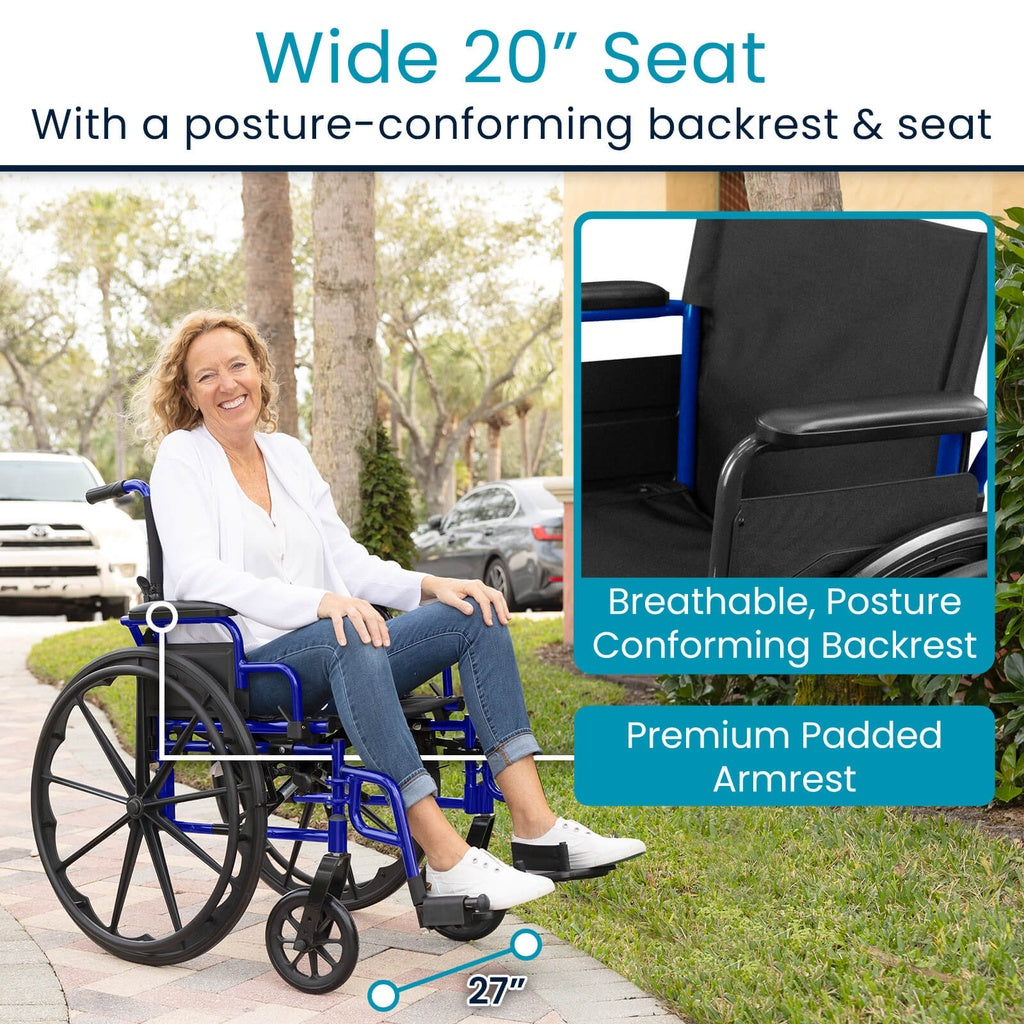 Heavy Duty Wheelchair (20", 400 lbs)