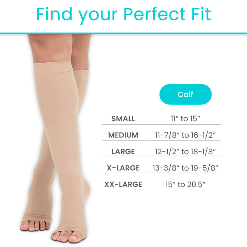 Knee High Open Toe Compression Stockings 15-20mmHg