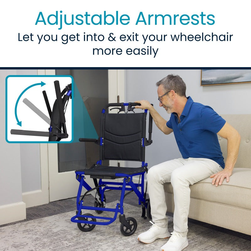 Lightweight Transport Wheelchair (18", 300lbs)