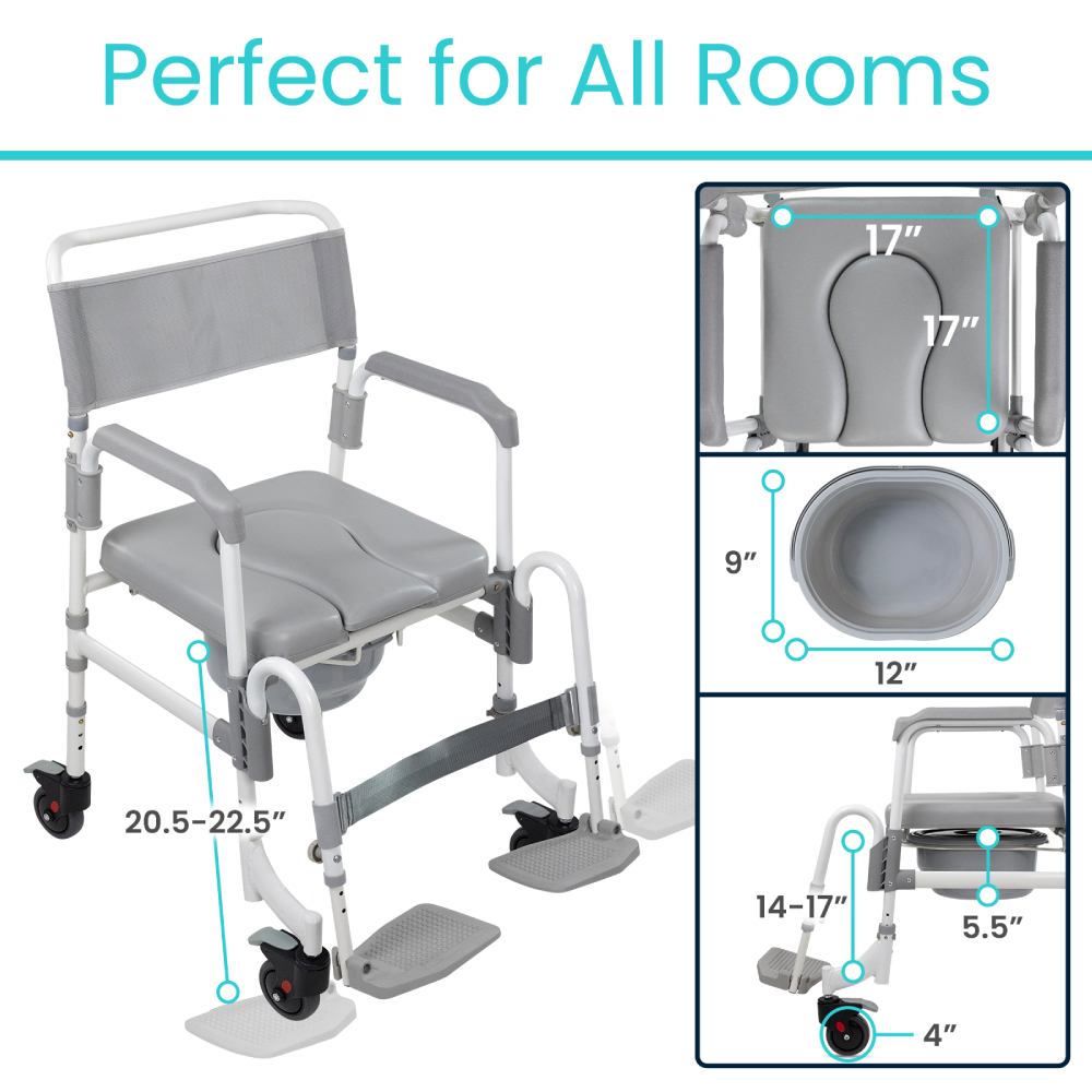 *Inspected Return* Shower Commode Transport Chair