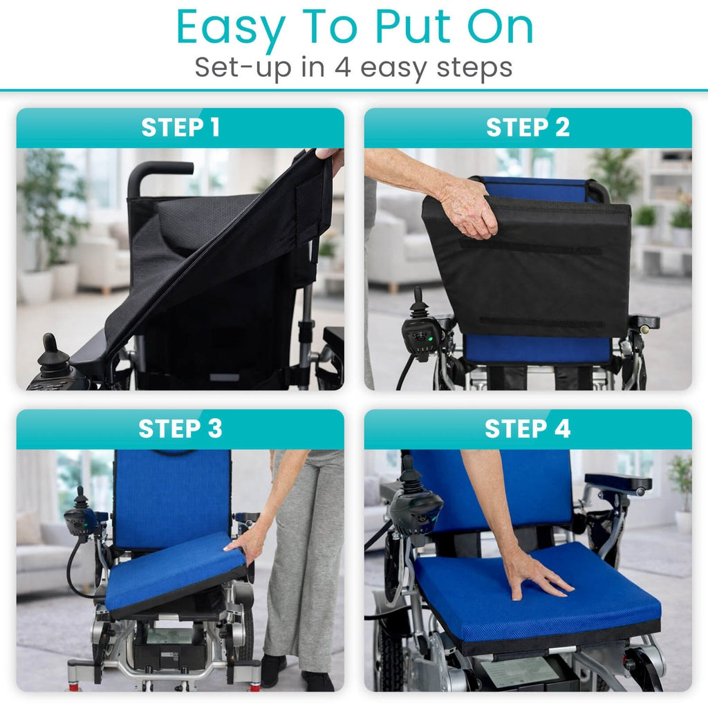 Power Wheelchair Seat Cover and Cushion