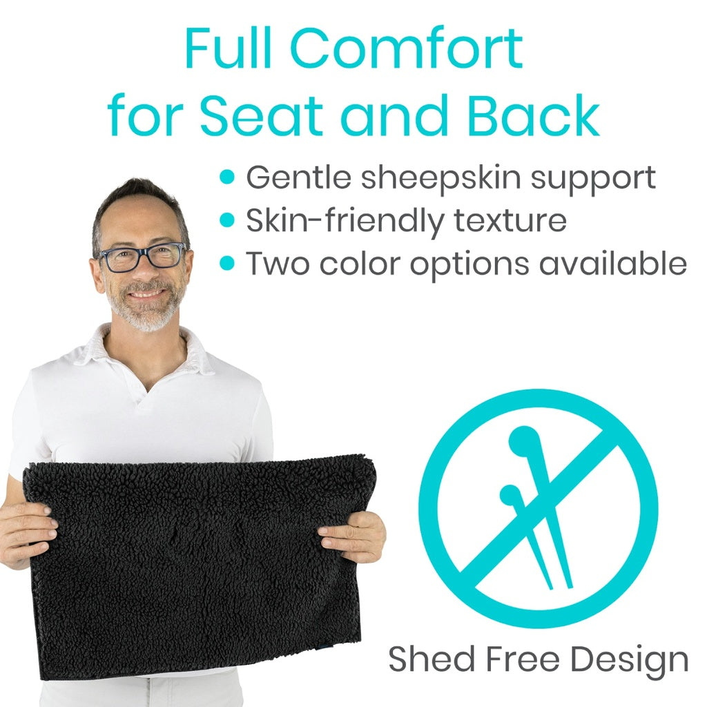 Sheepskin Wheelchair Seat and Backrest Pads