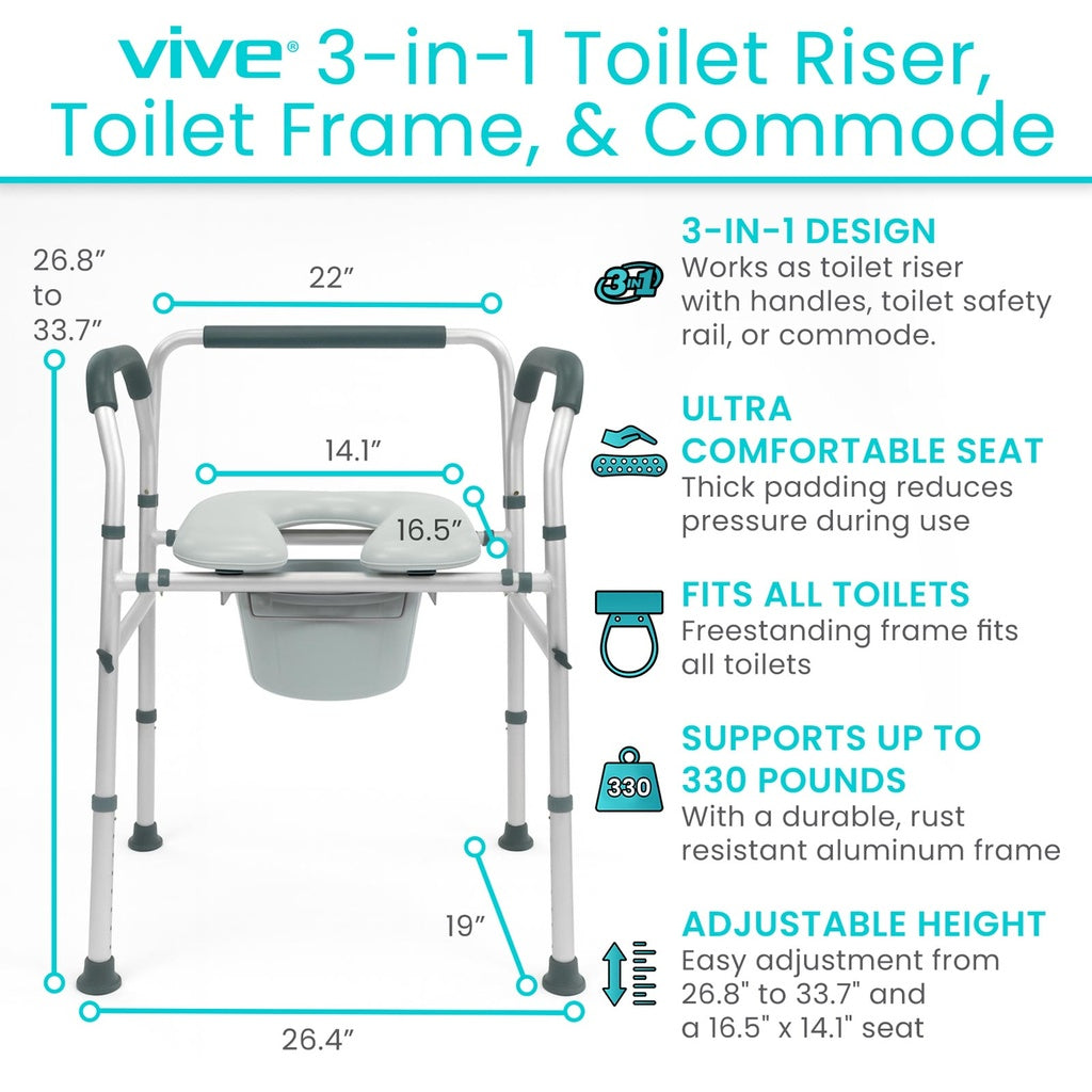 3 in 1 Padded Commode
