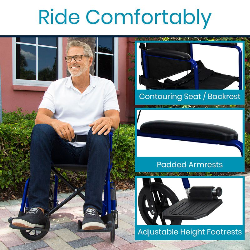 Transport Wheelchair (19", 300 lbs)