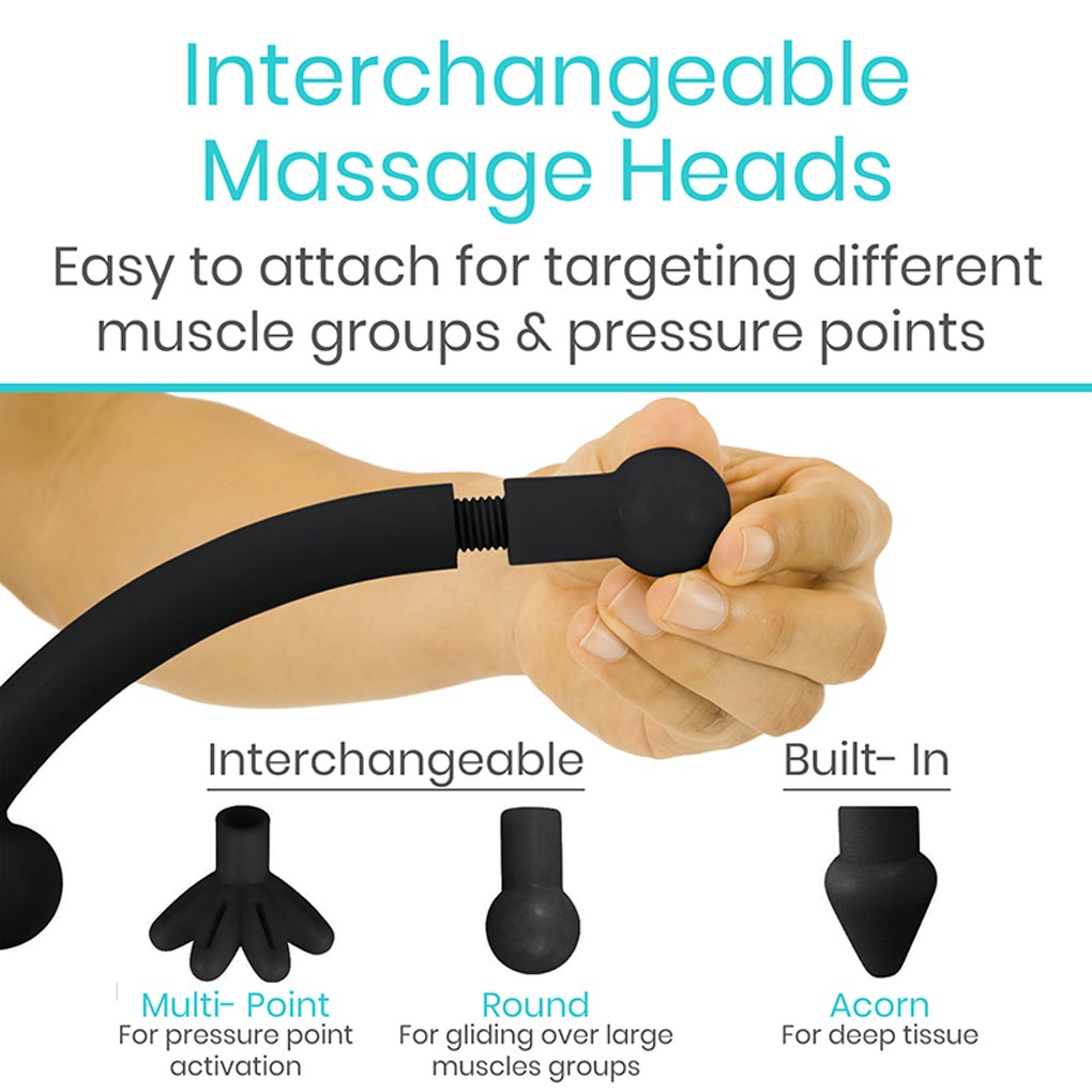 Massage Cane with Interchangeable Heads