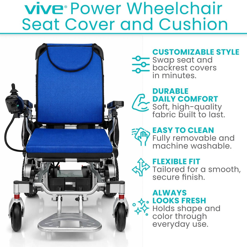 Power Wheelchair Seat Cover and Cushion