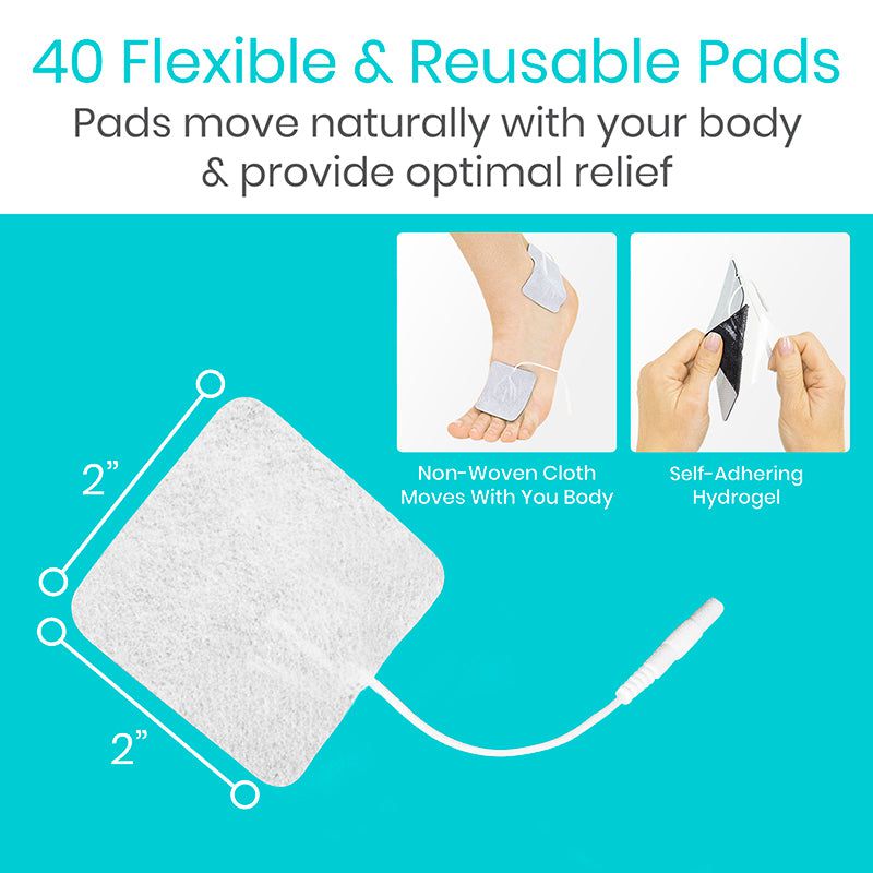 TENS Electrodes (Fabric Back) - 10 Sets of 4
