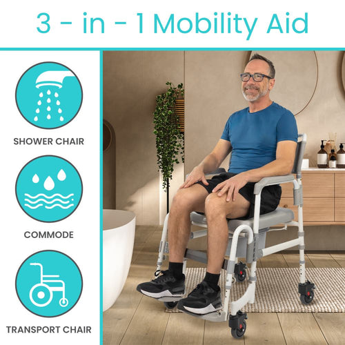 *Inspected Return* Shower Commode Transport Chair